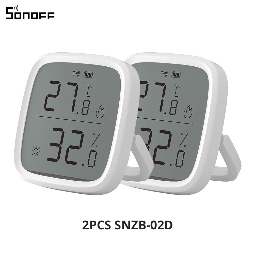1-10PCS SONOFF SNZB-02D Zigbee LCD-scherm Slimme temperatuur-vochtigheidssensor APP Monitoring Werk met Alexa Google via ZBBridge-P