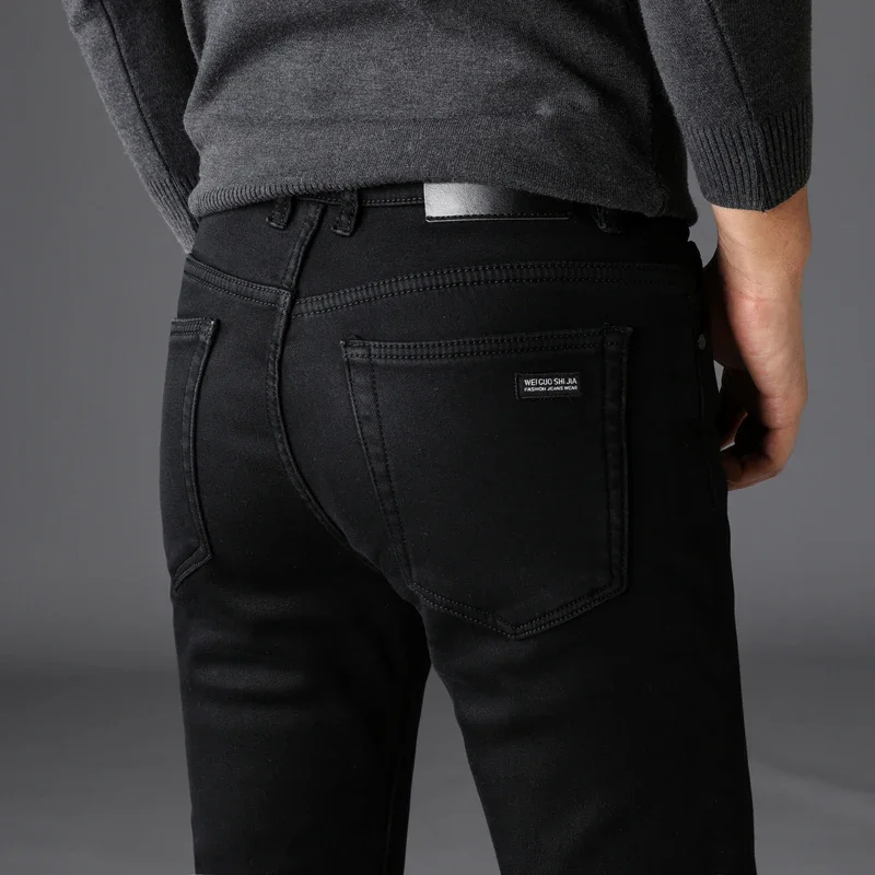 

Men Classic Advanced Fashion Brand Jeans Jean Homme Man Soft Stretch Black Biker Masculino Denim Trousers Mens Pants Overalls