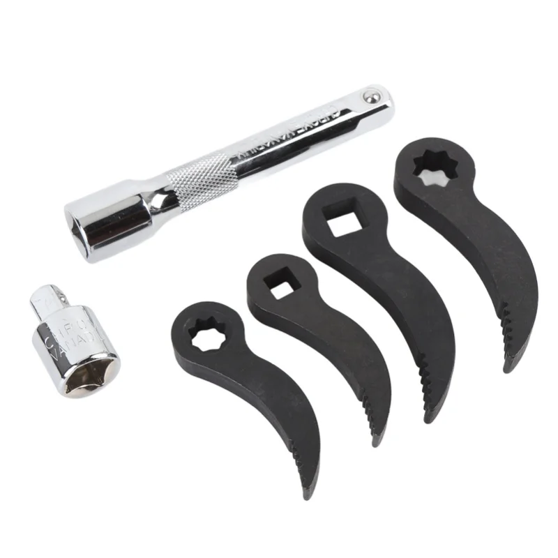 Crowbar Adapter Head Tool Set 1/2in 3/8in Double Square And Square Pry Bars Adapter Head And Extension Rod With Storage Box