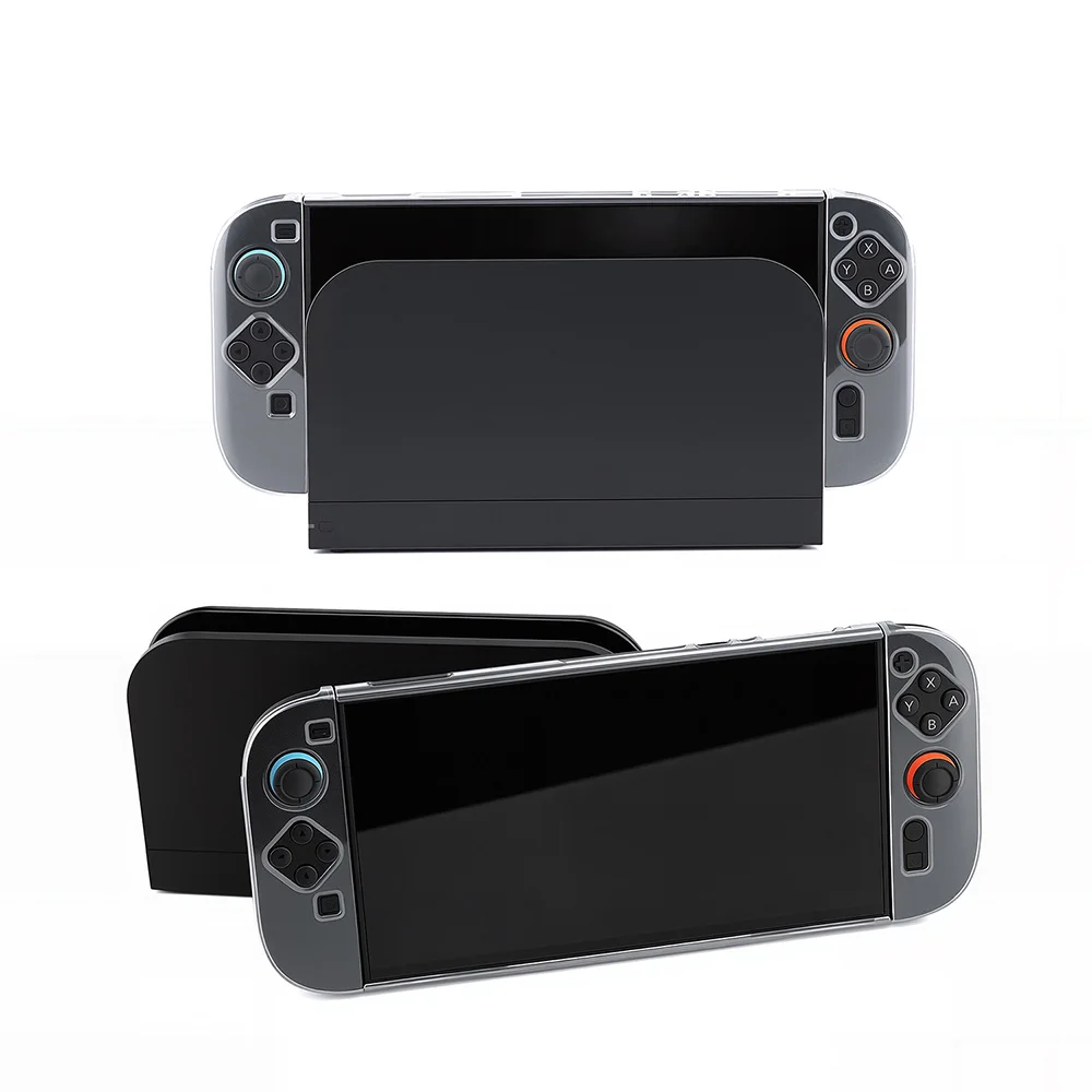 Kristallklare tragbare Hülle 51111 für Switch 2, weiche TPU-Griffabdeckung für Joy-Con, schlanke schützende PC-Rückschale, kratzfest