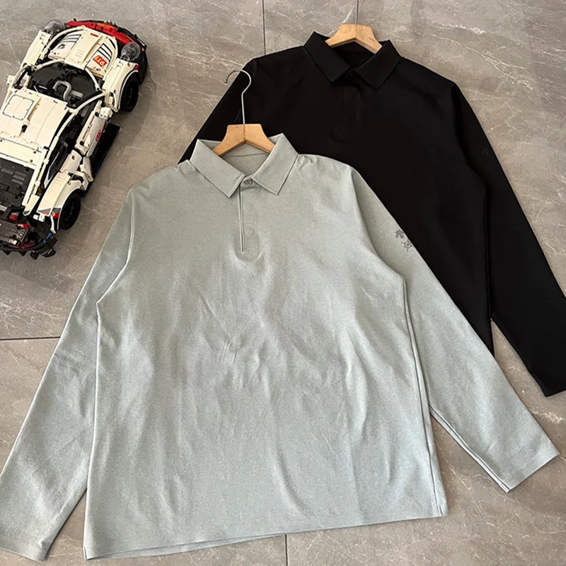 Plastisol print Men's long sleeve shirt inner polo shirt 2026 autumn men's new arrival