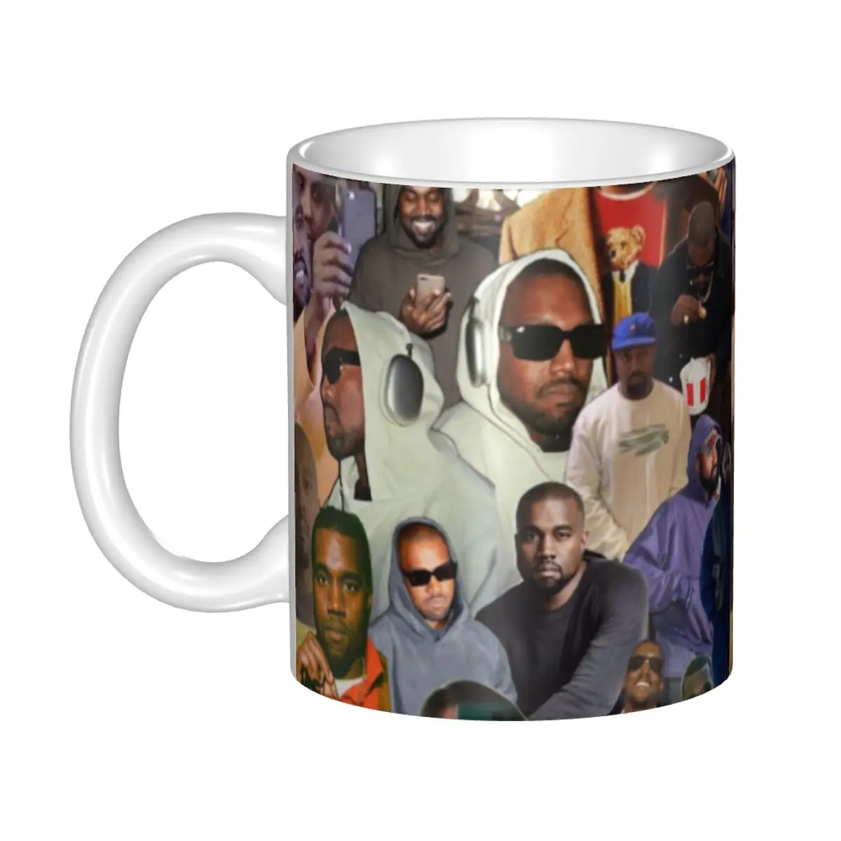 

Забавная кружка Kanye West Collage Meme, индивидуальная керамическая кружка для кофе, креативный подарок
