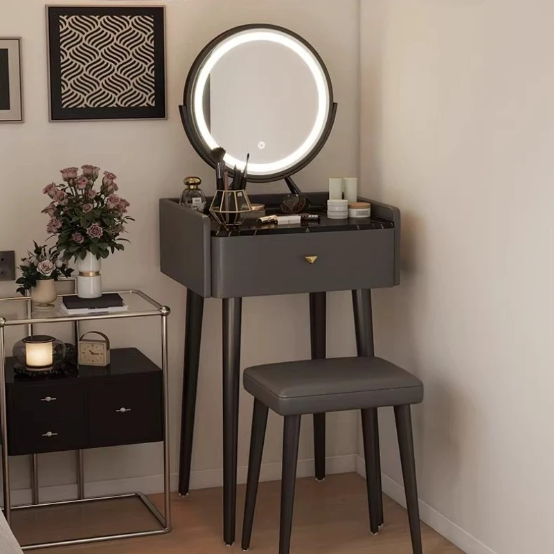 

Luxury Italian light luxury dressing table rock plate makeup vanity dressers Toiletries dresser Vanities Home Bedroom Furniture