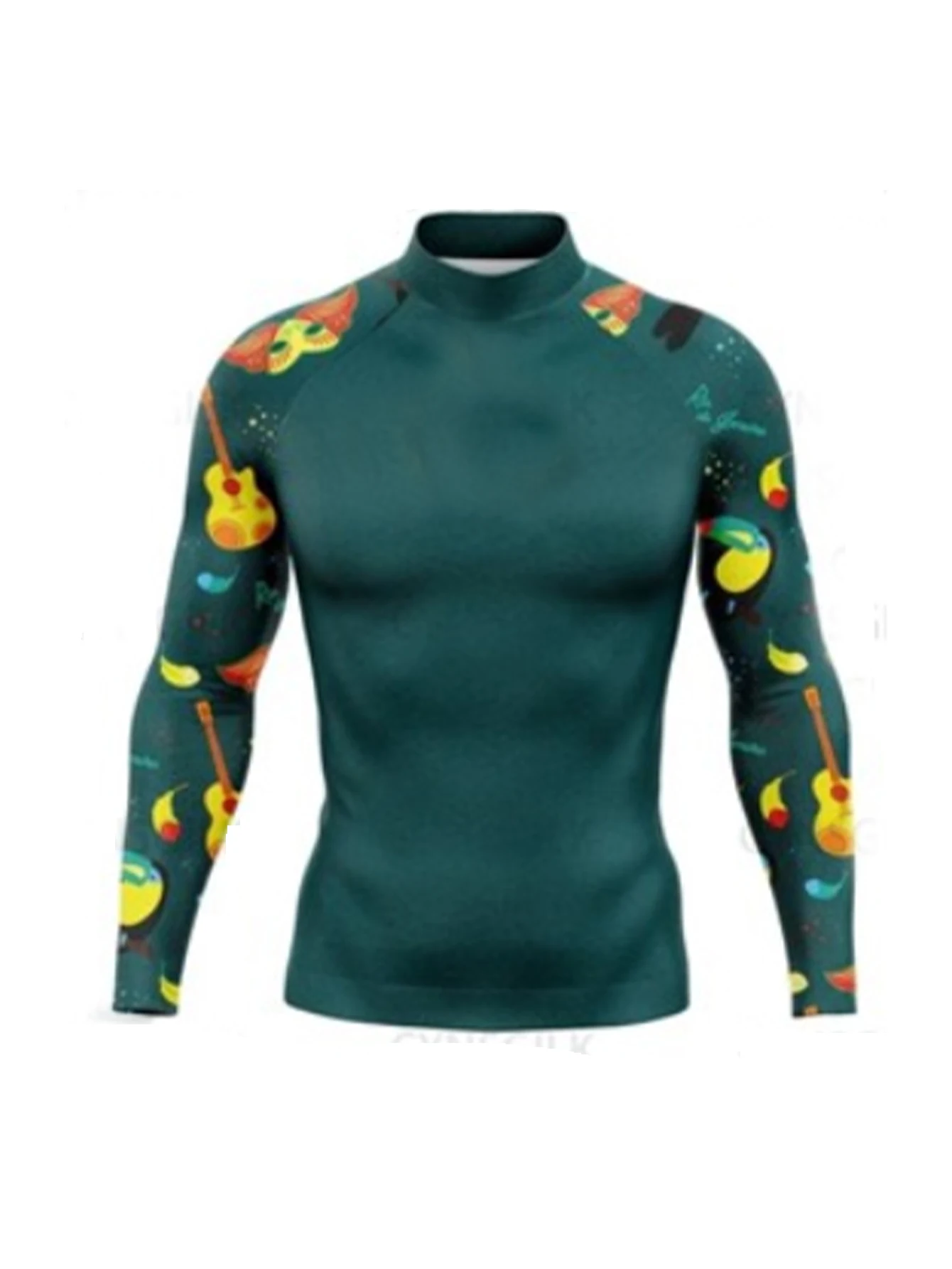

Men's Sports Quick dry T-shirt Running Long Sleeve Compression Shirt Gym bodybuilding Top Short Summer Sportswear rashguard