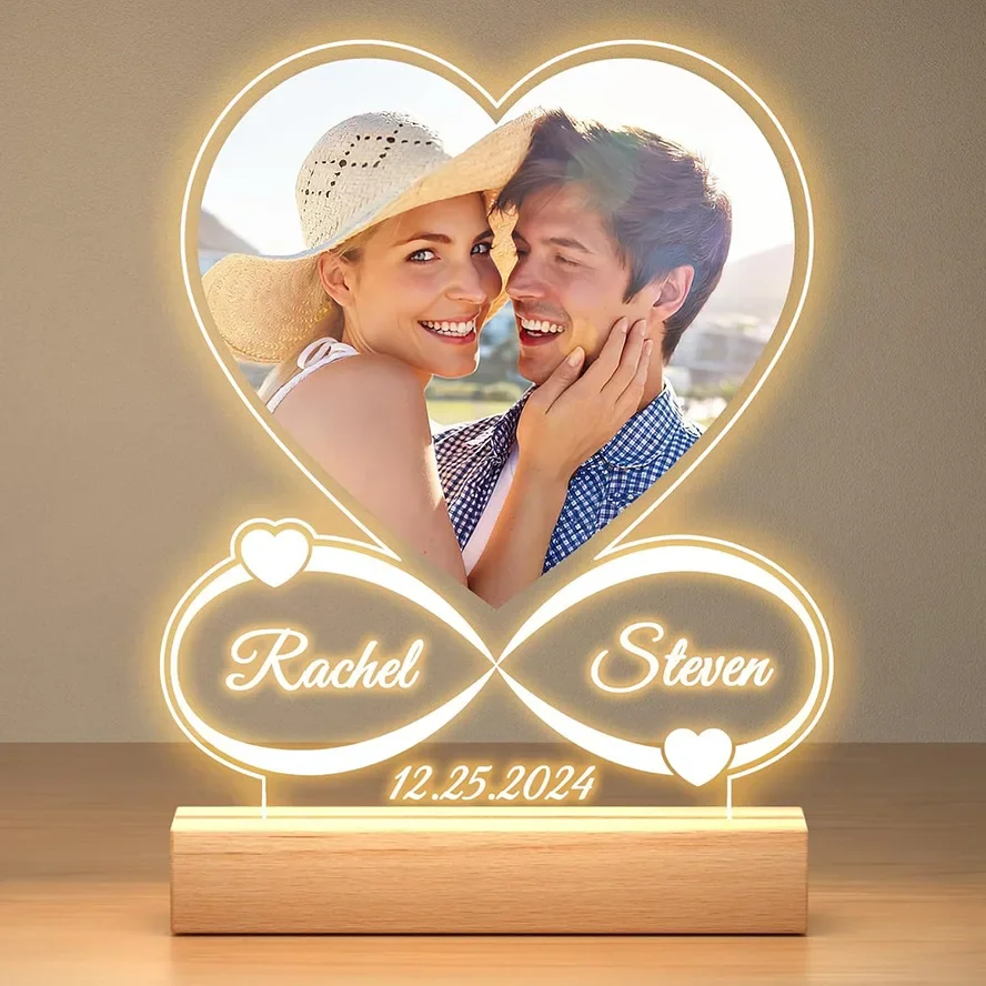 

New design DIY usb acrylic night-light picture gift for valentine's day gift 2025 accessory valentine day idea with your lover