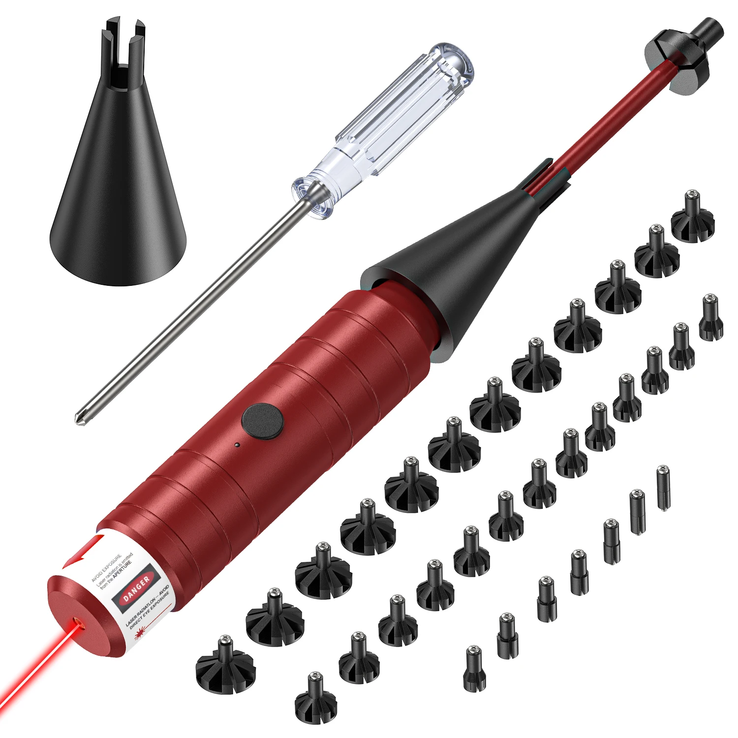 Kit kolimator laser taktis merah/hijau 1350-1, kompatibel dengan senapan dan pistol, bidikan kalibrasi paralel untuk semua kaliber
