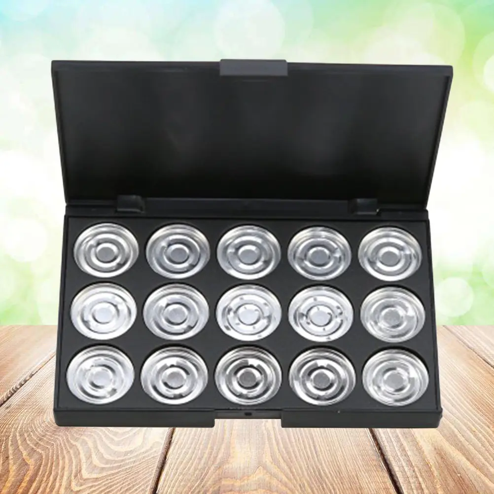 15 Holes Empty Eyeshadow Case DIY Organizer Large Capacity for Blush Powder Foundation Round Shape 26Mm Diameter Travel