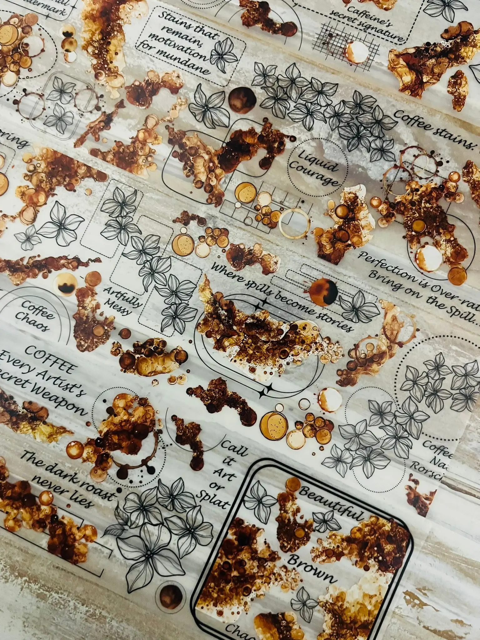 SCS Studio Vintage Brewed Banter Coffee Washi PET Tape for Card Making Decoration DIY Scrapbooking Plan Stickers