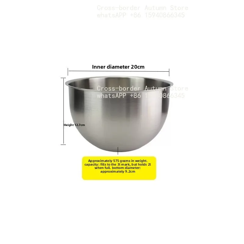 Heavy European-style deepened cooking basin 1810 stainless steel light luxury mixing basin to send splash-proof baking kneading
