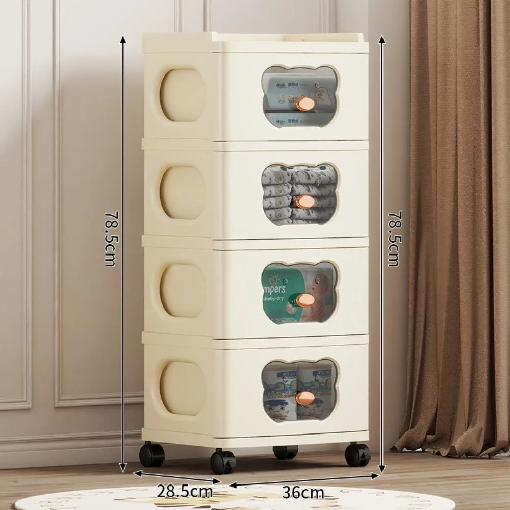 New Multi-Layer Drawer Storage Cart Movable Design Sliding Drawers Storage Cabinet Wheeled Base Storage Rack Snack Storage