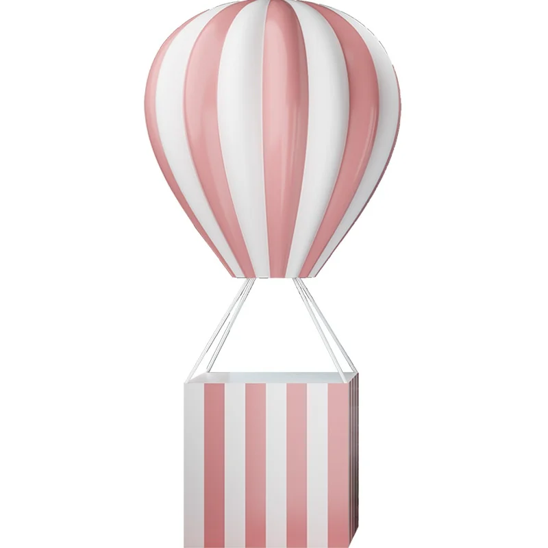 

3D Pink blue red wedding supplies outdoor fiberglass hot air balloon sculpture for birthday party decoration