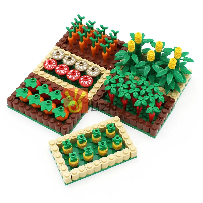 MOC Bricks Plant Stem with Bar Carrot Top Twig Club Compatible Building Block Compatibel 33172 33183 Vegetable Food Farmland Toy view 5
