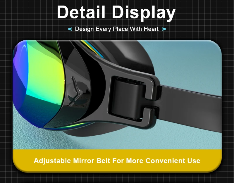 JSJM Professionelle Antibeschlag-Schwimmbrille für Erwachsene – UV-Schutz, verstellbare Silikon-Passform für Männer und Frauen, Unisex-Design – Detail 6