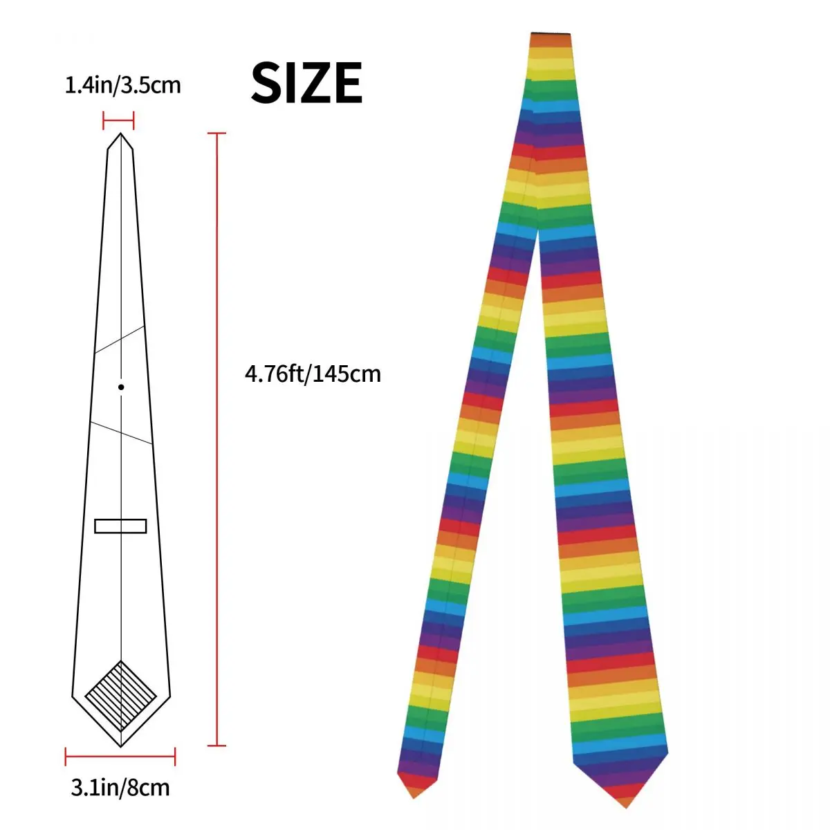 Mens Tie Classic Skinny Striped Multicolored Rainbow Neckties Narrow Collar Slim Casual Tie Accessories Gift