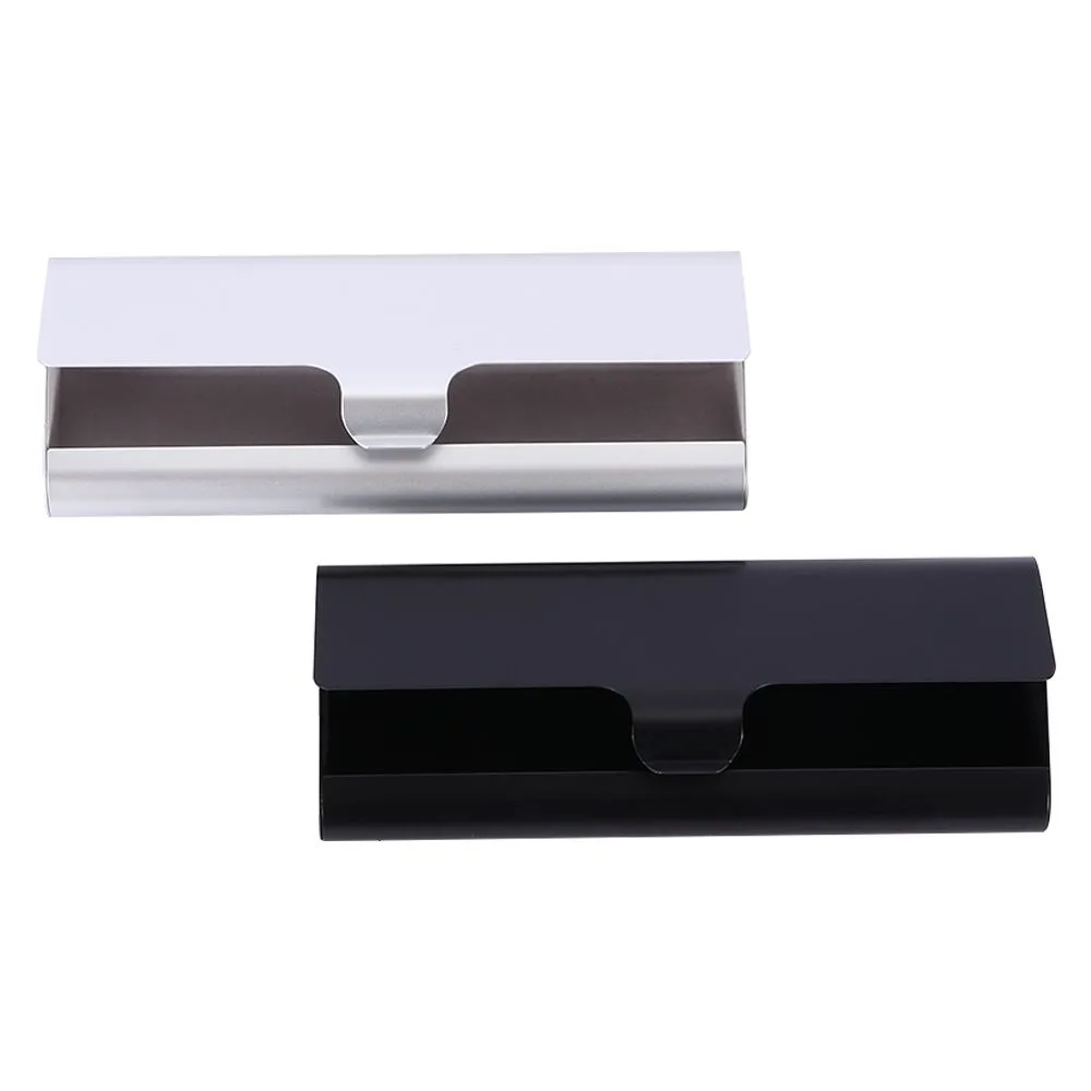 1PC Slim Matte Hard Metal Eyeglasses Case Black Silver Spectacles Glasses Protection Holder Box Travel Portable Holder Box Gifts