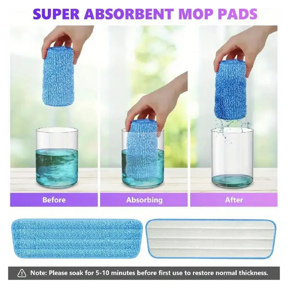 Mop Pad Replacement for Swiffer Powermop 4-pack Microfiber Mop Pads for Swiffer Powermop Wet Dry Trawl Pads Pet Hair for Swiffer