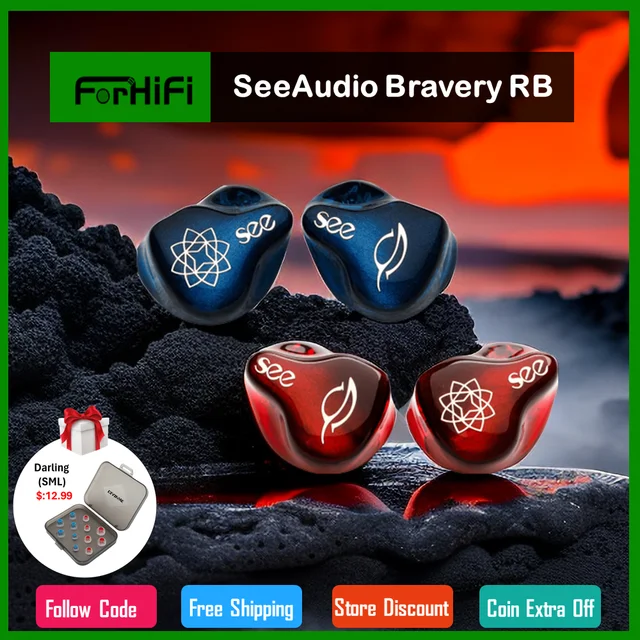 SeeAudio bravery rbエディションサリー4バランス型インイヤーイヤホンiem 4ba有線Hi-Fiヘッドフォン2ピン0.78mm -  AliExpress