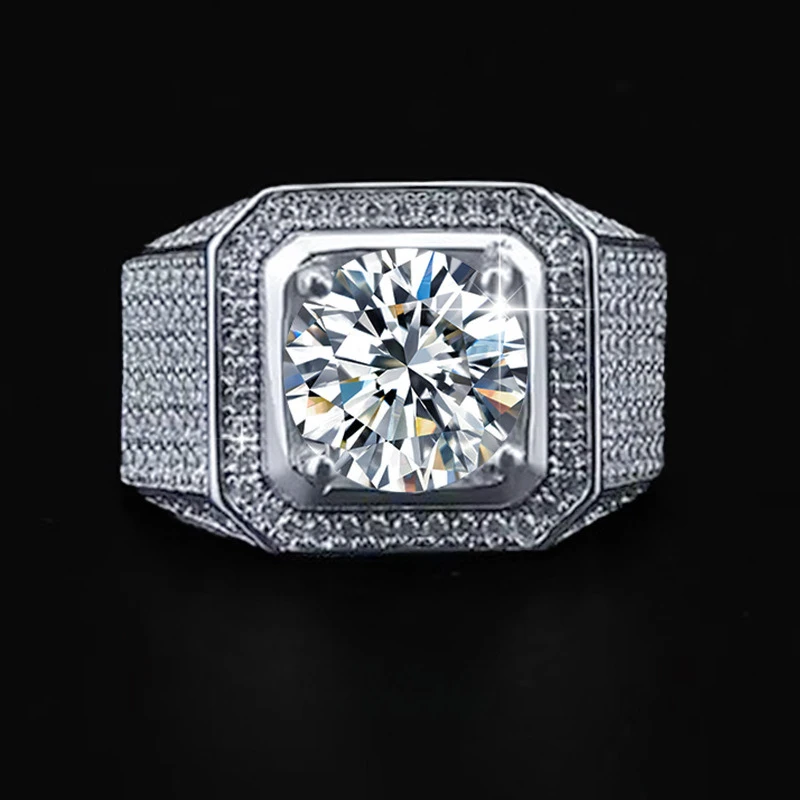 Unique Male 3ct Lab Diamond Ring 925 sterling silver Jewelry Engagement Wedding band Rings for men Luxury Party accessory 4