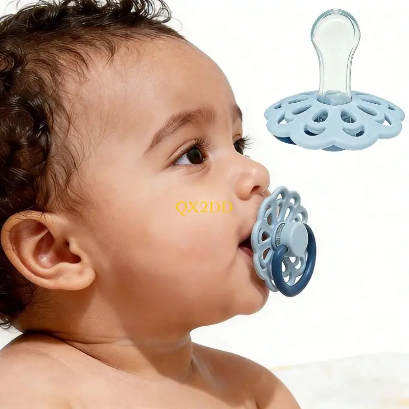 QX2D Gentle Infant Soothing Pacifier Feature Floral Bowknot Design