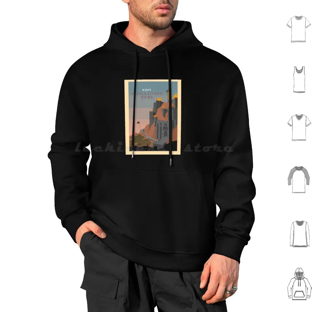 Visit Akkala Citadel Ruins-Minimalist Travel Style Hoodies Long Sleeve Breath Of The Wild Legend Of Link Loz Korok The