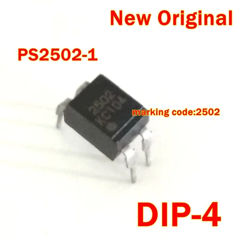 

10Pcs to 500Pcs Ps2502-1 Dip-4 New Original Marking Code:2502 High Isolation Voltage Darlington Crystal Tube Optocoupler