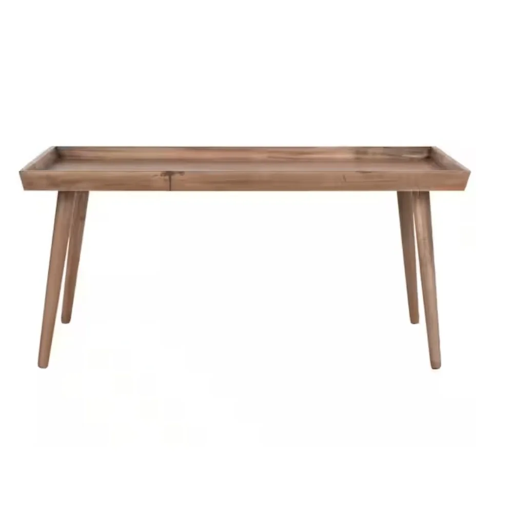 

Nonie Modern Chocolate Tray Top Coffee Table Rustic White Wood Coffee Table