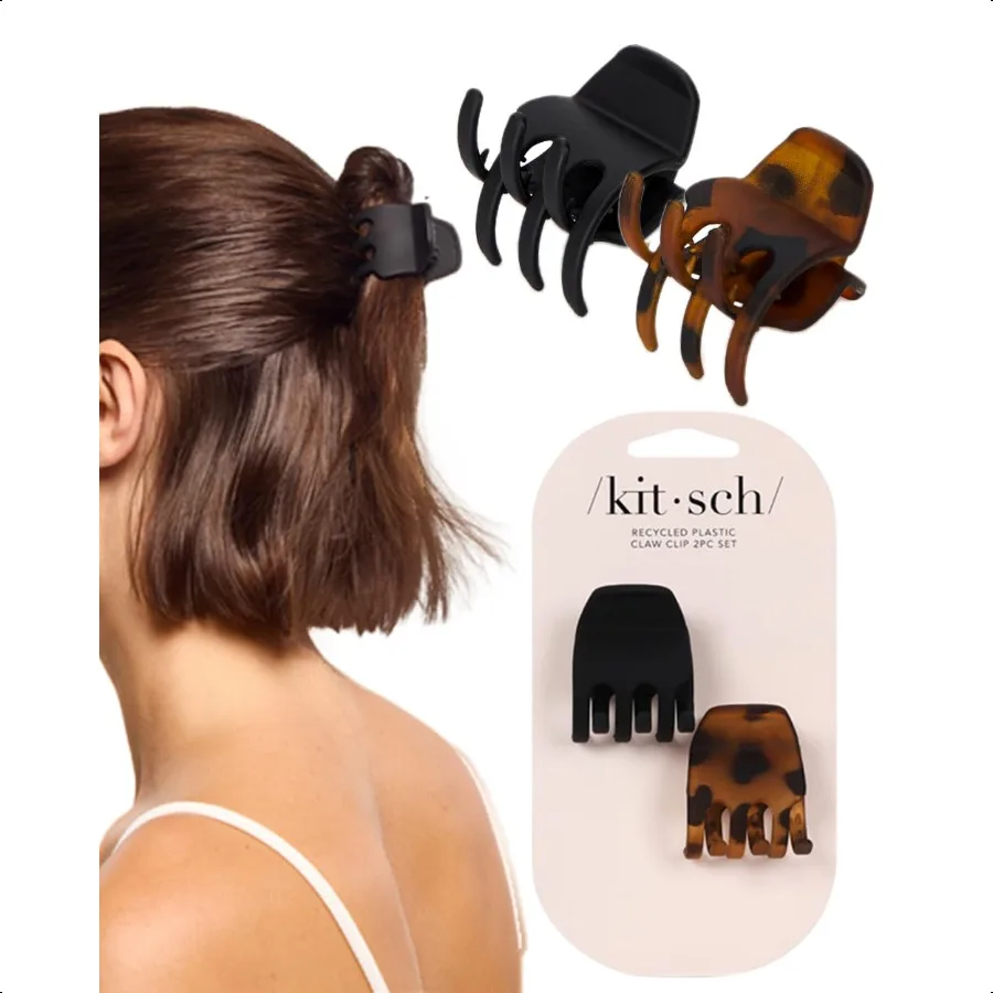 

EcoFriendly Medium Claw Clips Cute Stylish Short Hair Accories for Women Girls Ideal Size for Any Hairstyles 2pcs Black Tortois