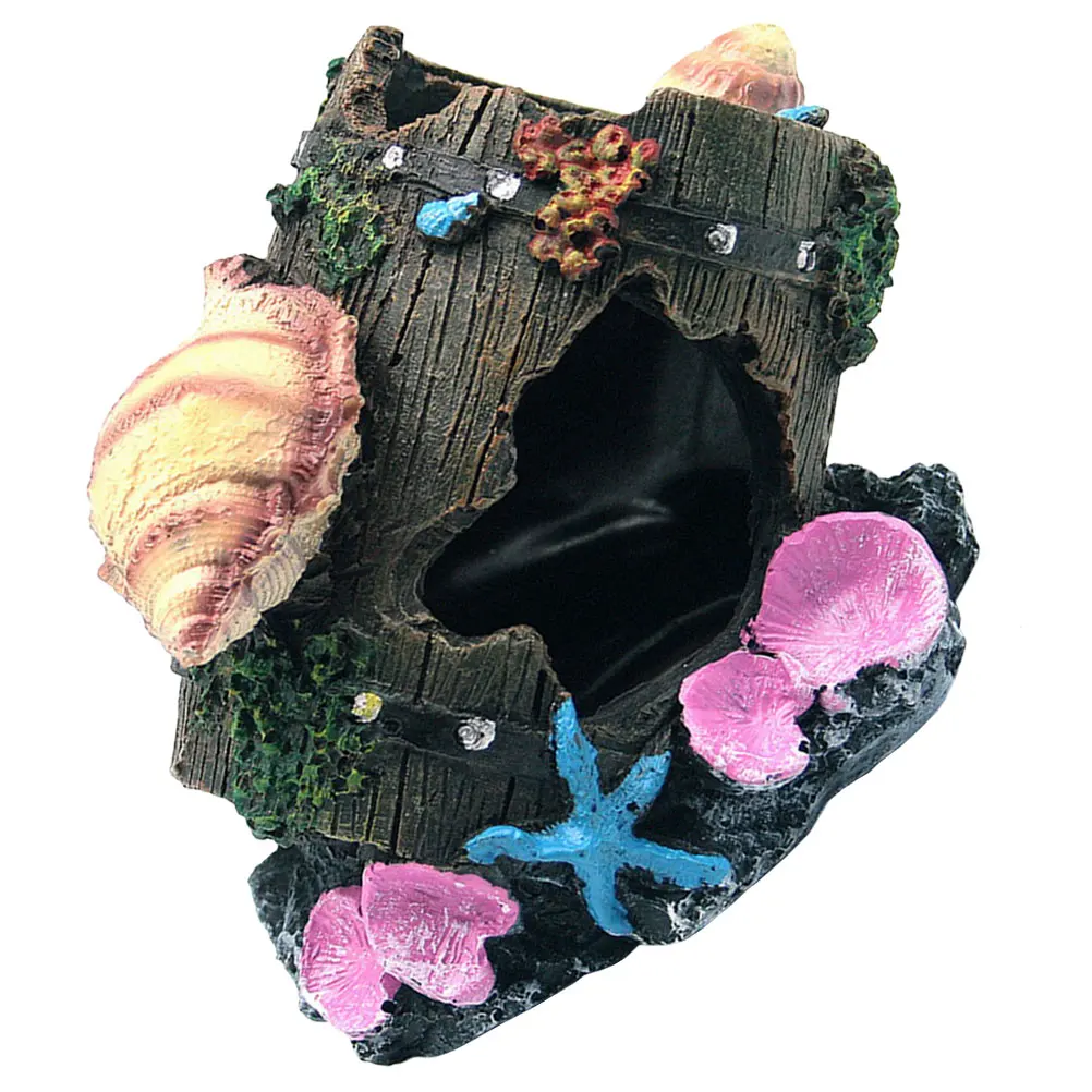 

Shell Decoration Aquarium Ornament Retro Artificial Fish Tank Decor Colorful Barrel Safe Underwater Colorfast