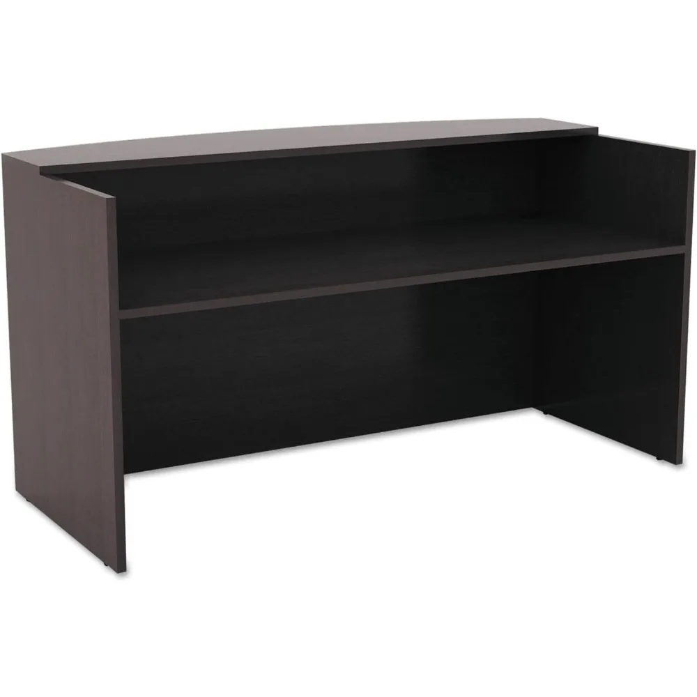 

Alera Valencia Series Reception Desk with Transaction Counter, 71" X 35.5" X 29.5" To 42.5", Espresso