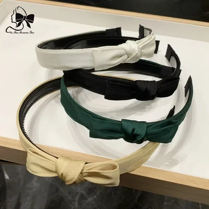 2023 Women Fashion bowknot satin Hair Hoop Hair Bands Girls Lovely Headband bow Hairband antiskid Headwear Hair Accessories