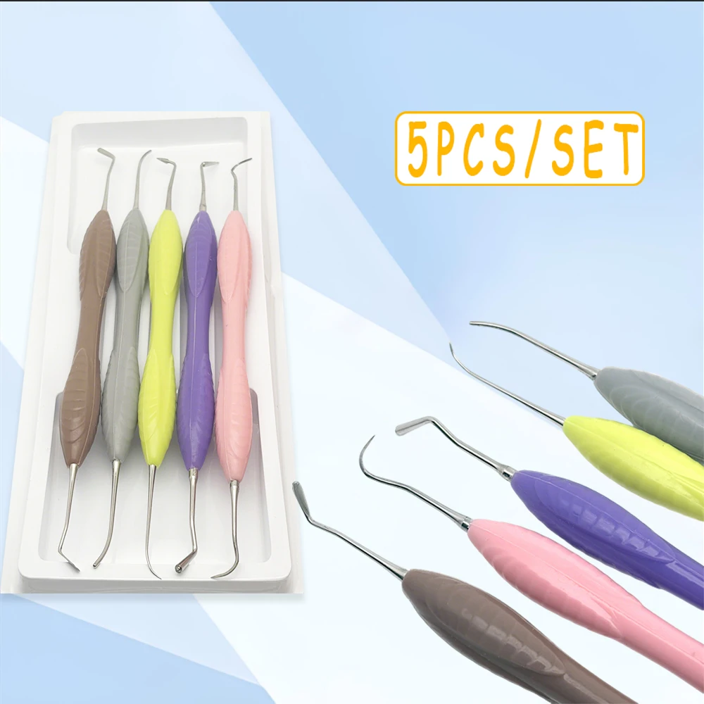 

5Pcs Dental Composite Resin Filling Spatula Restorative Instrument Filler Set Aesthetic Restoration Knife Tools