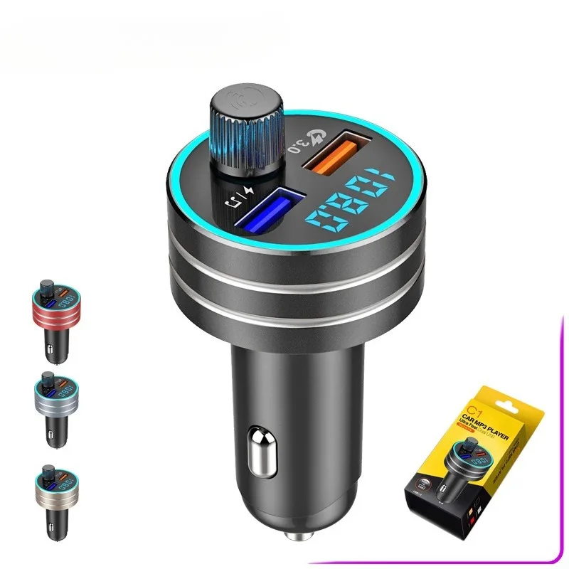 

C1 Car Mp3 Player Bluetooth Fm Transmitter Receiver Dual Usb Multi-function Car Charger Car Charger
