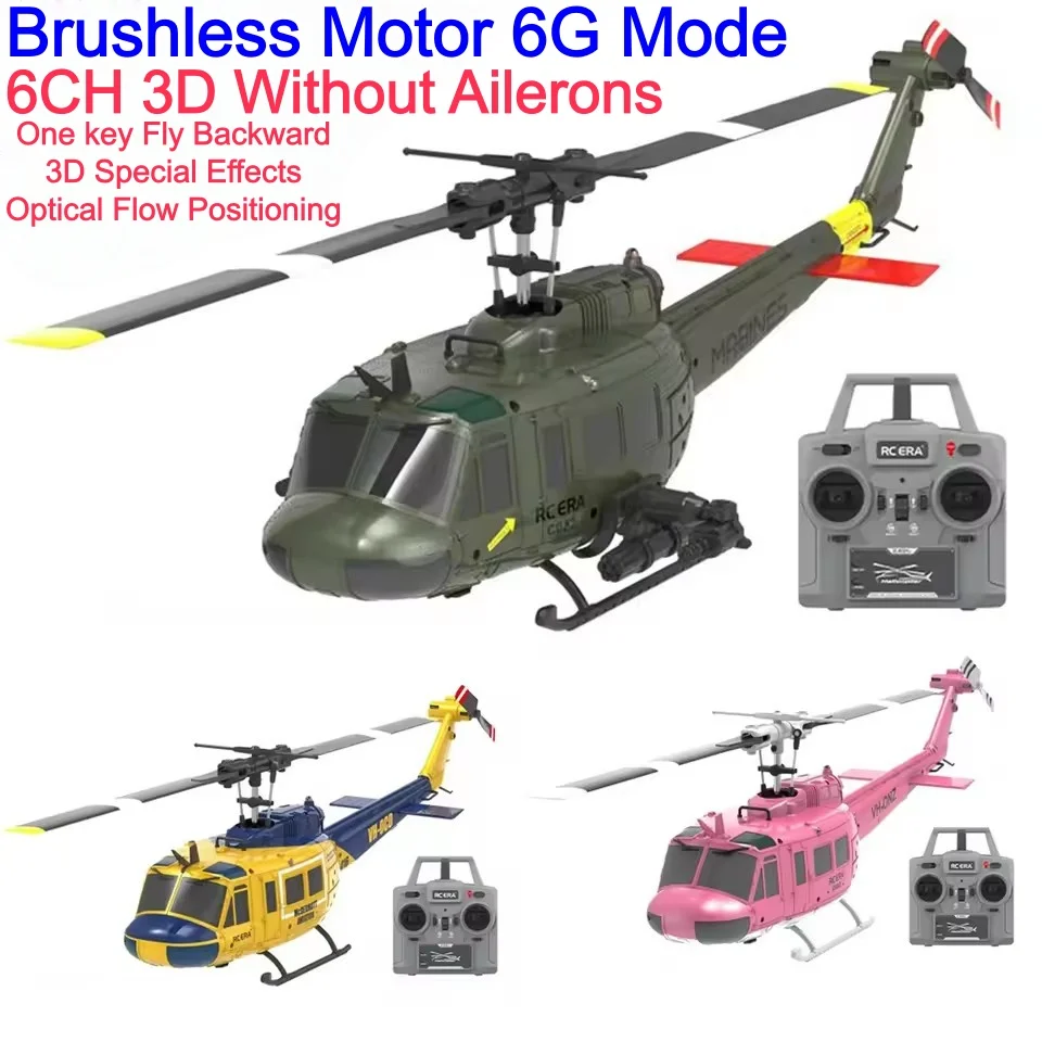 

Simulation Flybarless Brushless 3D 6G Stunt Remote Control Helicopter 6CH Altitude Hold Optical Flow Brushless RC Helicopter Toy