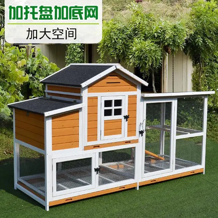 

Уличная клетка для курицы, бытовая большая деревянная клетка для курятника для укладки курей с крышей шага, водонепроницаемая клетка для дома для животных