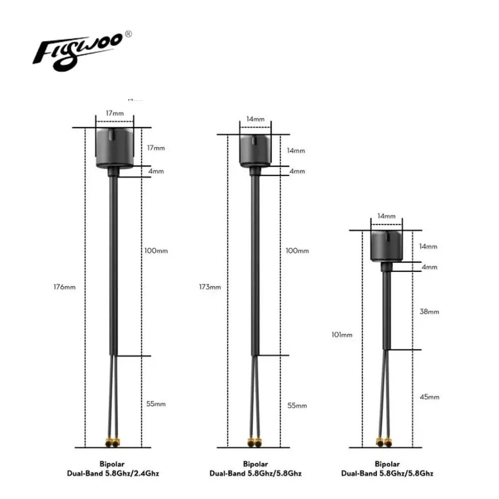 Flywoo Bipolar Dual Band 5.8Ghz/2.4Ghz Antenna V2 Compatible with O3/O4 PRO for FPV Drone DIY Parts