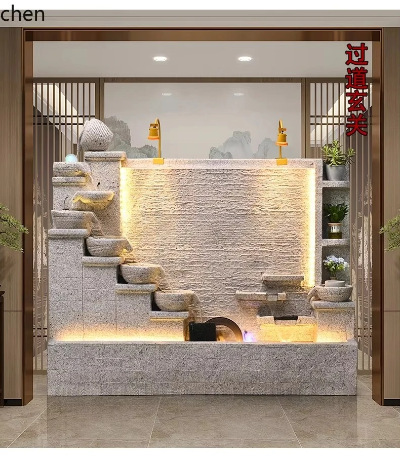 lyy Partition Feature Entrance Hallway Decoration Flowing Water Curtain Circulating Water Fish Tank Flowing Water Screen