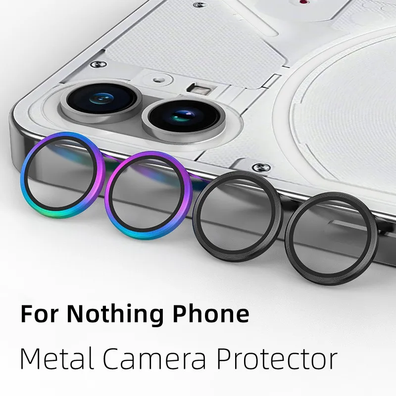 Metal Camera Protector for Nothing Phone 2 Alloy lens ring+Tempered Glass Back lens Cover on Nothing Phone (2) (1) Film