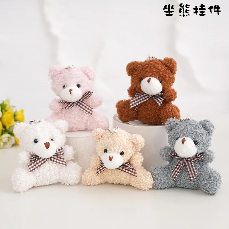 

Mini Bear Cute Plush Bear Keychain Bag Ornament Women Handbag Decorations School Student Backpack Lovely Furry Pendant