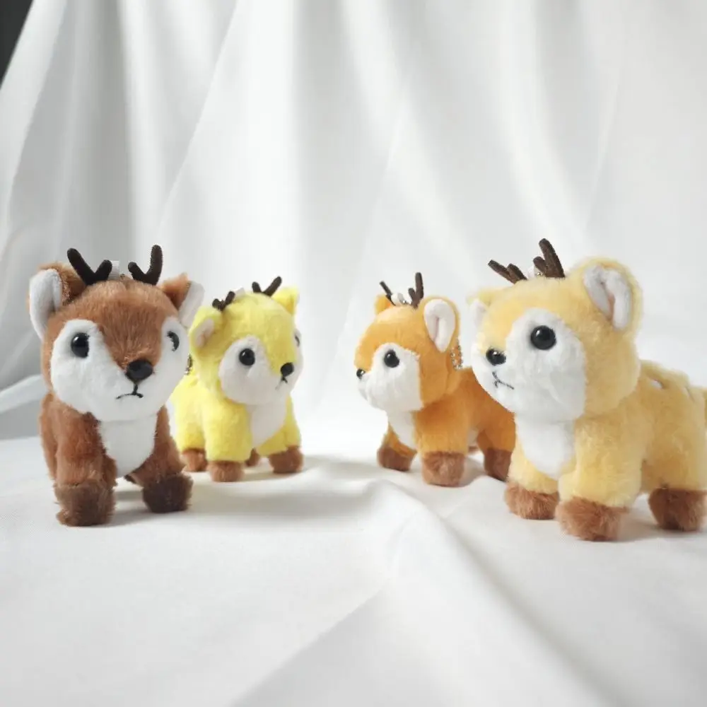 

Small Stuffed Animal Deer Fawn Keychain Key Ring Pendant Stuffed Deer Keychain Bag Charm Cartoon Fluffy Elk Christmas Gifts