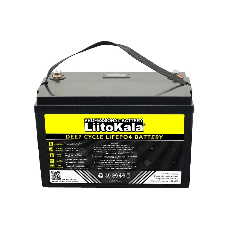 LiitoKala 12.8V 120AH LiFePO4 Akumulator USB 3.0 Type-C 12v Lithium 4000 cykli do falownika Zapalniczka samochodowa 14.6V Wózek golfowy bezcłowy