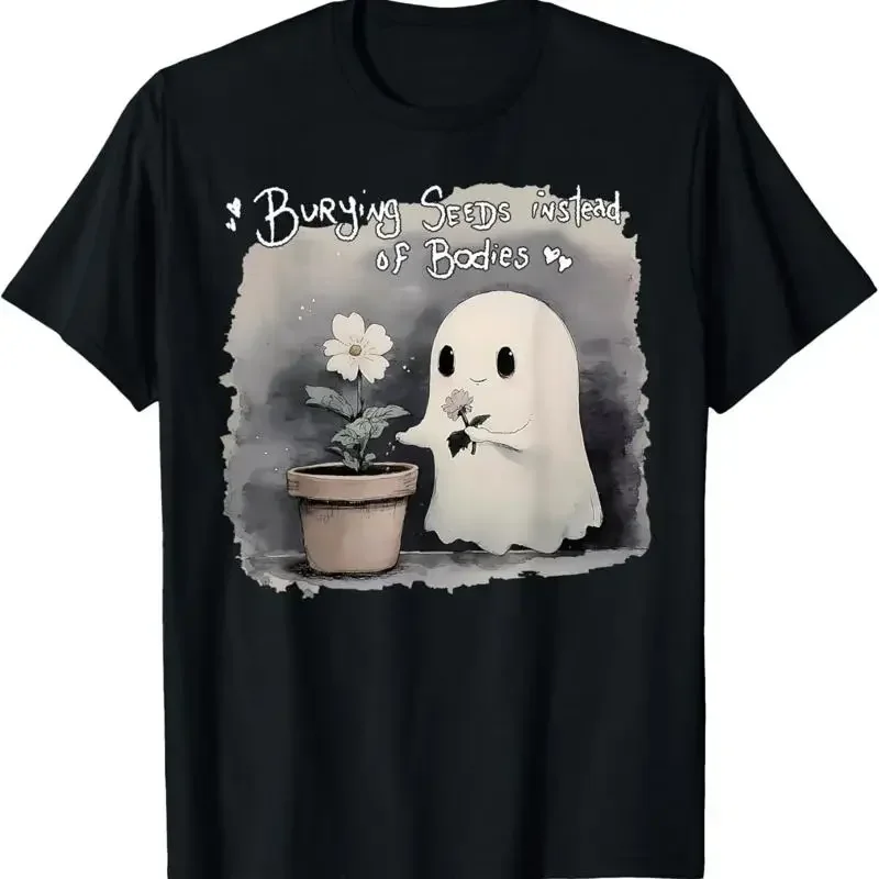 Burying Seeds Instead Of Bodies Funny Cute Ghost Halloween T Shirt