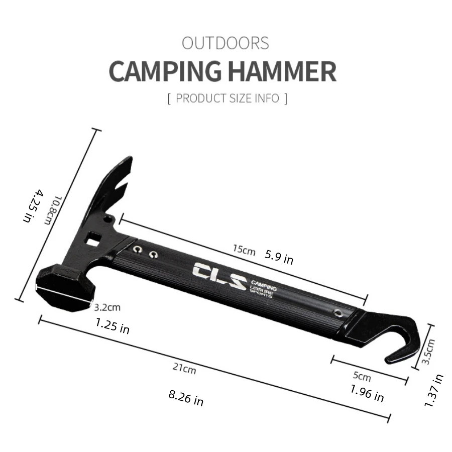 1Pc Mini Tent Hammer, Stainless Steel Aluminum Alloy Handle, Camping Sky Nailing Hammer, Small Hammer Bone Nail Hammer view 2