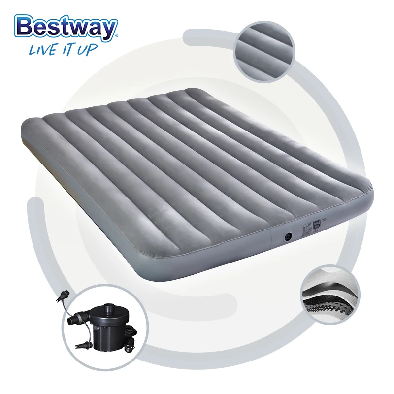 67801 2,03 m X 1,52 m X 22 cm precio barato colchón de aire cama campamento colchón inflable motorizado de calidad garantizada
