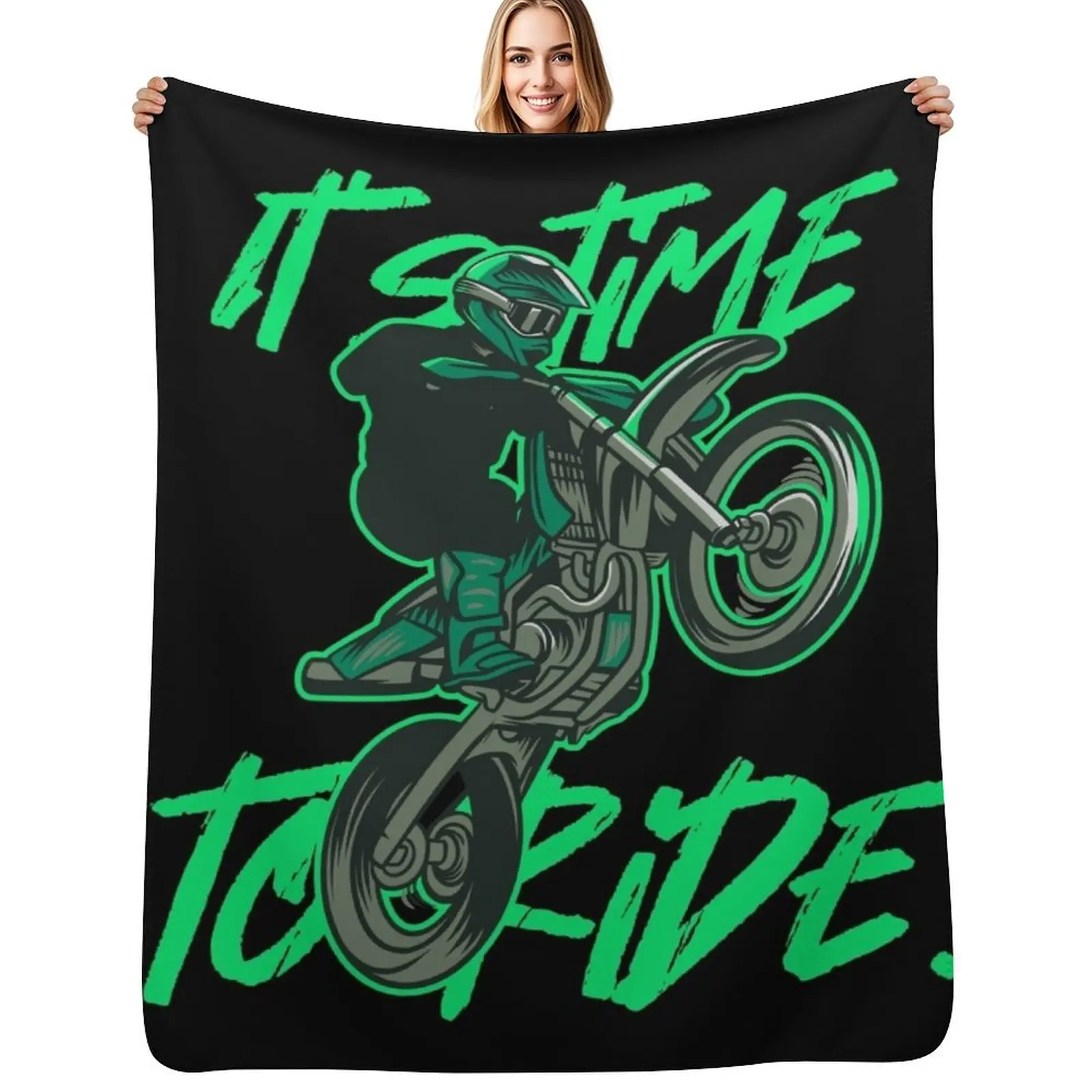

Motocross time to raide Throw Blanket Multi-Purpose Large Blankets
