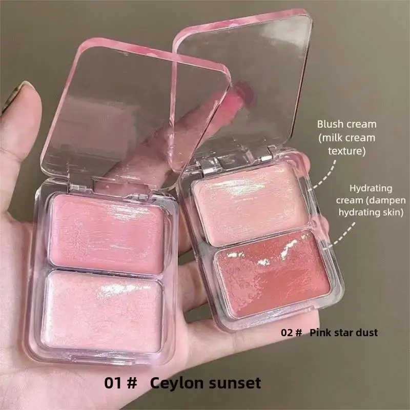 Crema de colorete ligero con agua, tinte para mejillas resistente al agua de larga duración, maquillaje de contorno facial, Color de té de la leche hidratante