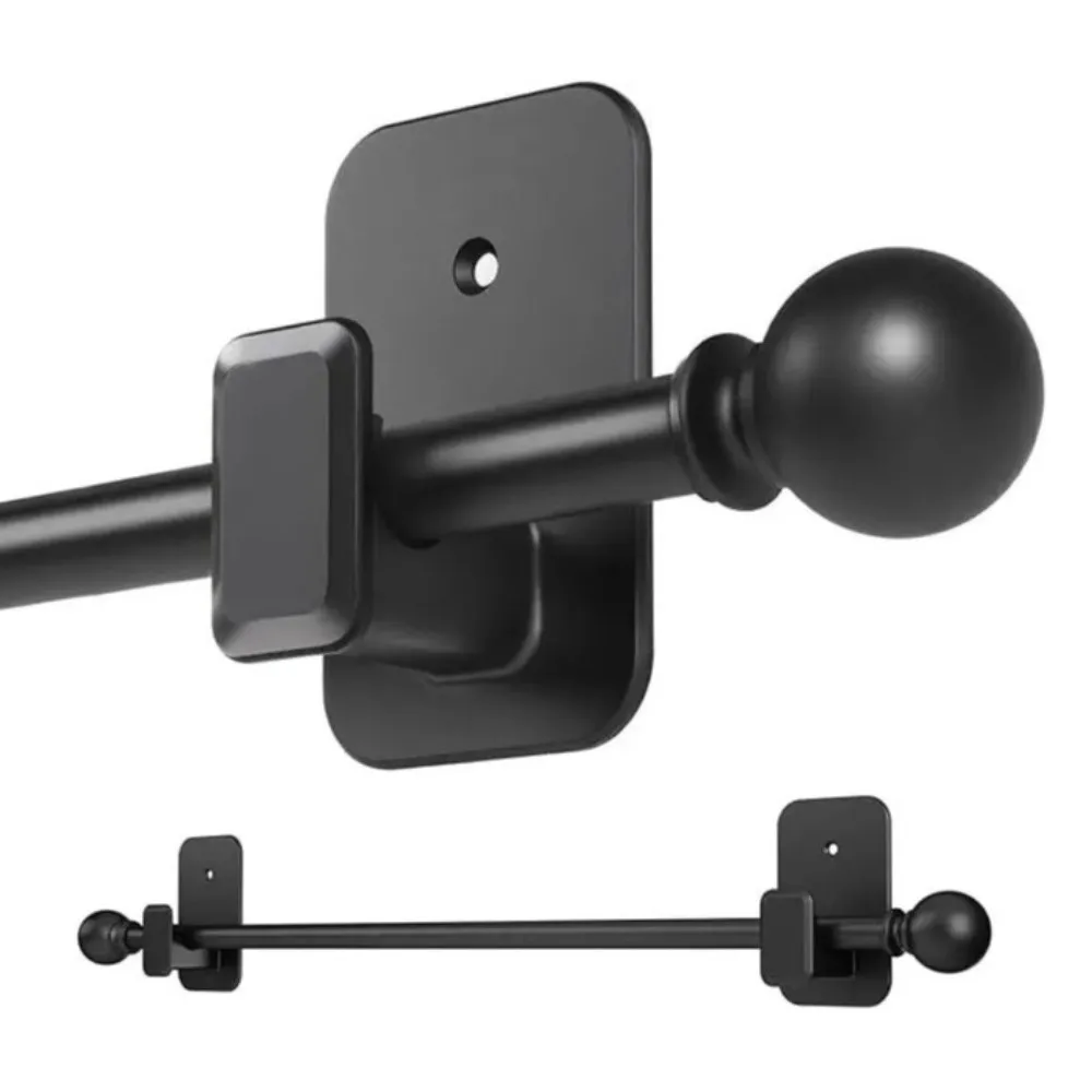 2pcs New Plastic Curtain Rods Holder Self Adhesive Heavy Duty Curtain Rods Brackets No Drilling Window Curtain Rods For Windows