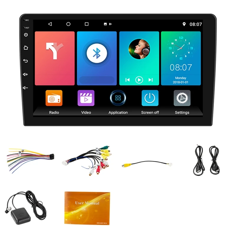 

10.1 Inch Quad Core Android 9.1 Car Multimedia Player 1DIN Adjustable GPS Navigation WIFI MP5 Player FM BT Mirrorlink