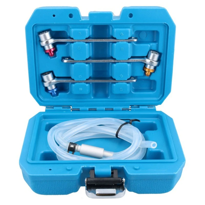 Super Sale Brake Bleeding Wrench Kit with Silicone Hose Fluid Bleeder Tool and Storage Box Automobile Maintenance Equipment
