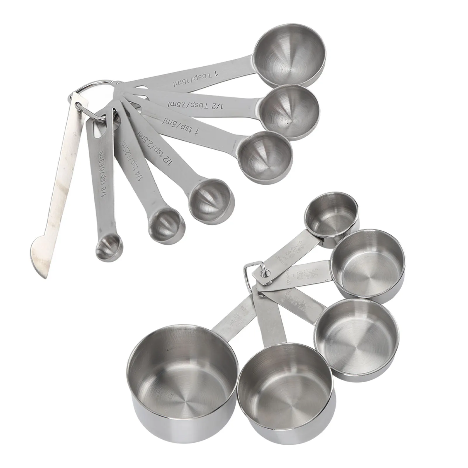 

12 Pcs Stainless Steel Measuring Cups Spoons Set Kitchen Measuring Tools For Cooking Baking