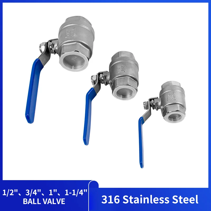 316L Stainless Steel Two-piece Full Bore Ball Valve 1/2